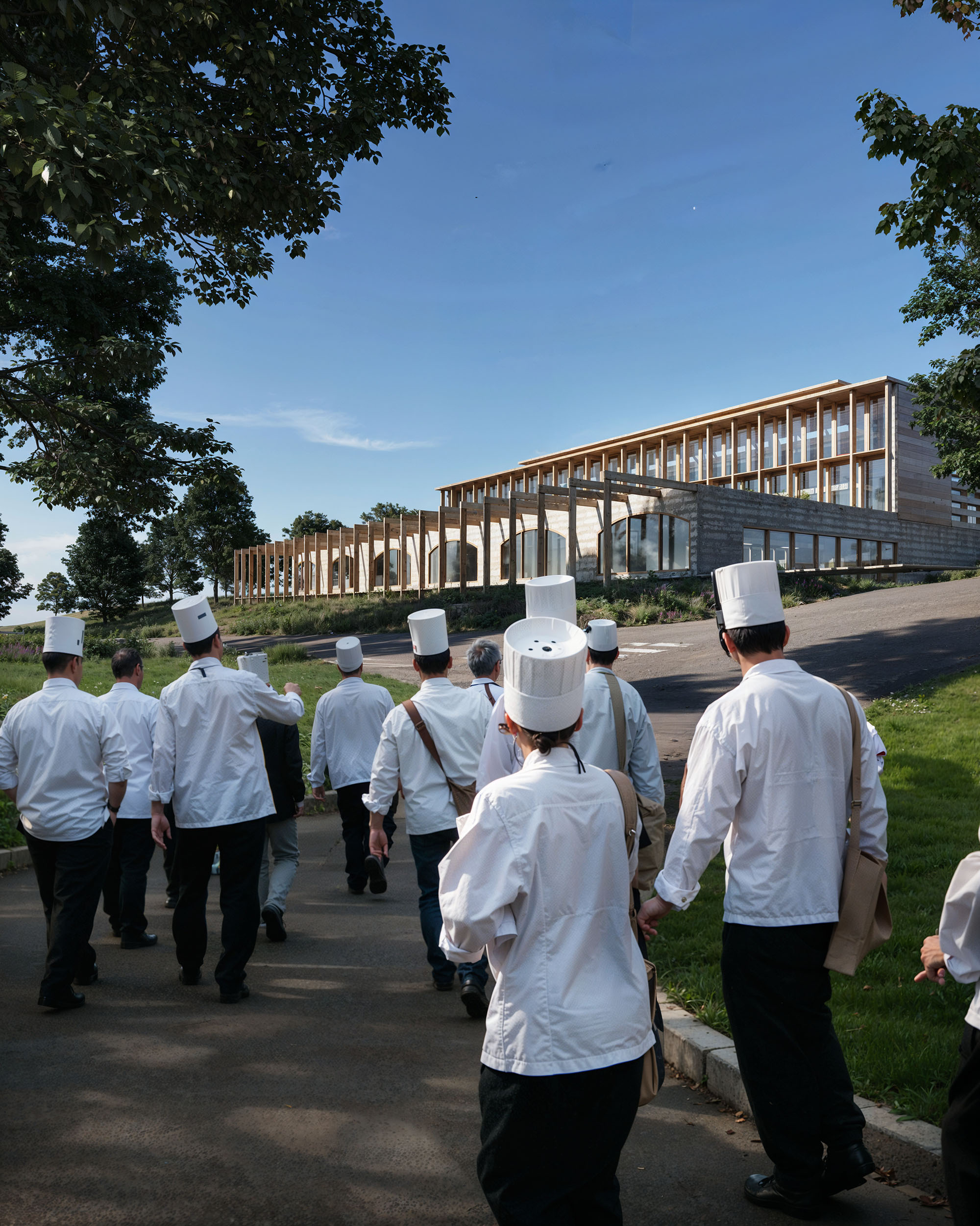 School Gastronomy Building with students